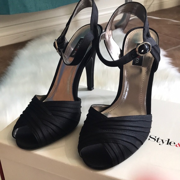 Style & Co. Shoes - Style & Co. High heel sandals black satin 8M